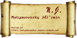 Matyasovszky Jázmin névjegykártya